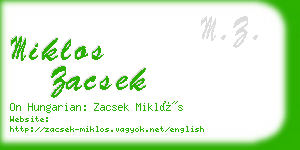 miklos zacsek business card